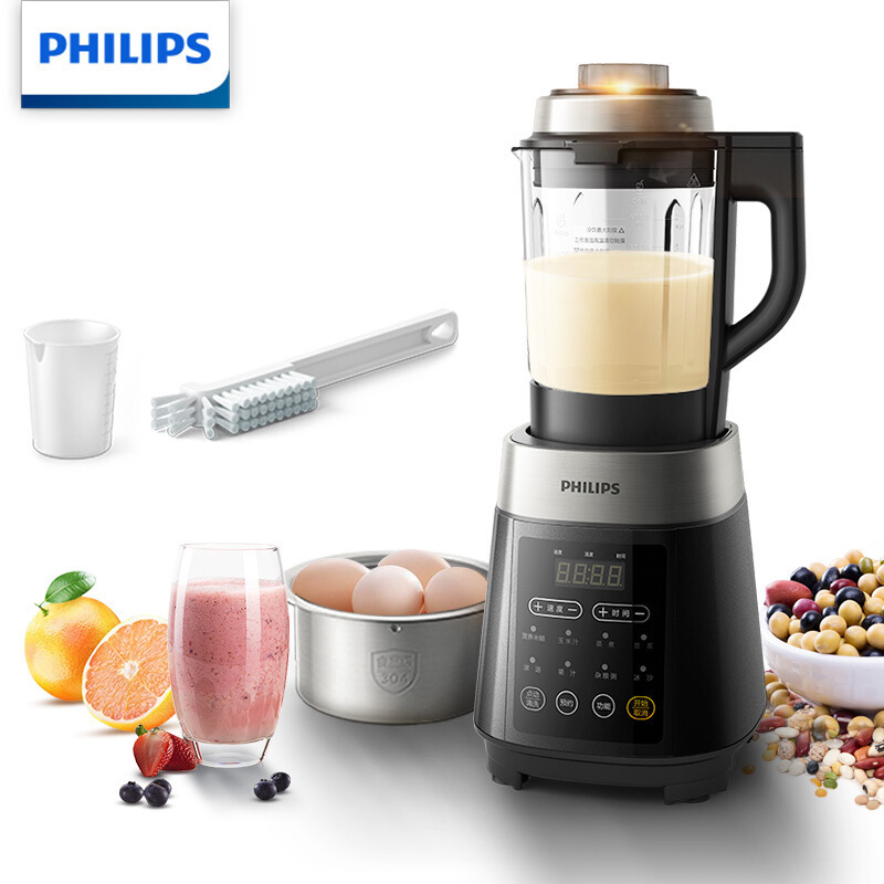飞利浦(PHILIPS) 破壁机多功能家用豆浆机加热蒸煮破壁料理机搅拌机辅食机榨汁机绞肉机HR2089/90