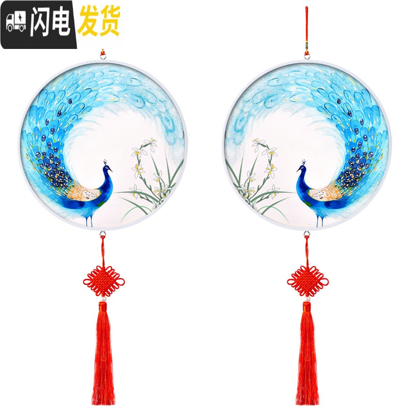 三维工匠5d钻石画客厅2019新款点贴十字绣孔雀满钻带框砖石画小挂件钻石绣 钻石画[一套两幅]单幅40*40厘