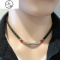 项链男潮纯银99足银复古吊坠简约嘻哈短款锁骨链ins性冷淡遮疤痕 JiMi
