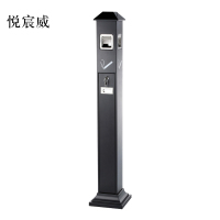 悦宸威不锈钢垃圾桶烟蒂柱灭烟桶带烟灰缸室外电梯口立式屋顶式黑色烤漆烟灰柱