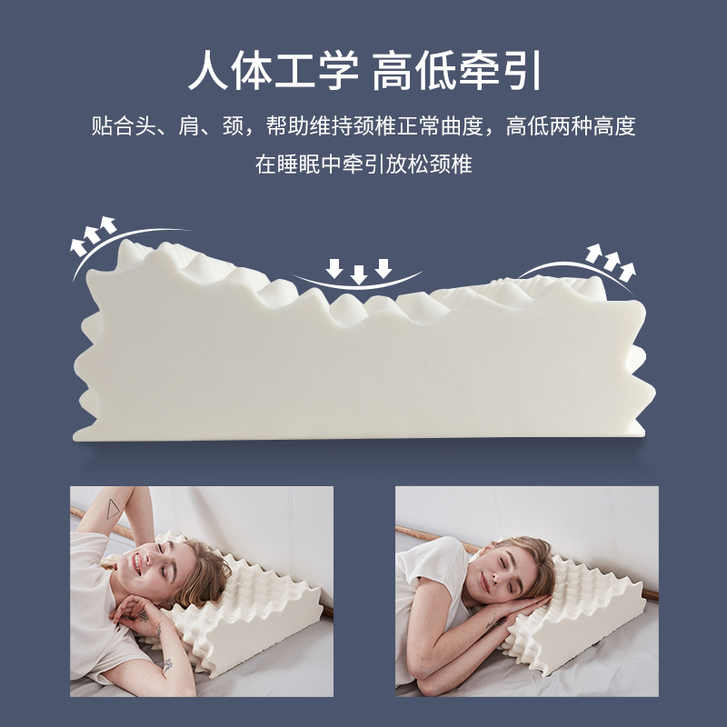 睡眠博士(AiSleep)乳胶释压按摩枕标准款 单人枕芯/枕头