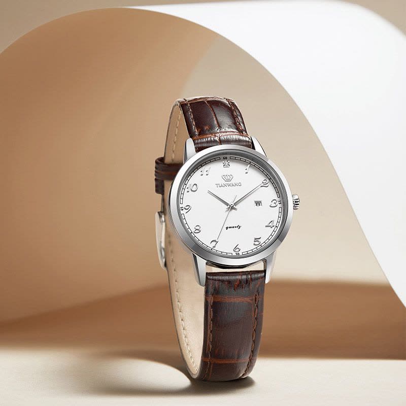 天王表(TIANWANG)手表 石英表皮带时尚休闲情侣表大气时尚男表简约休闲女士手表 3886图片