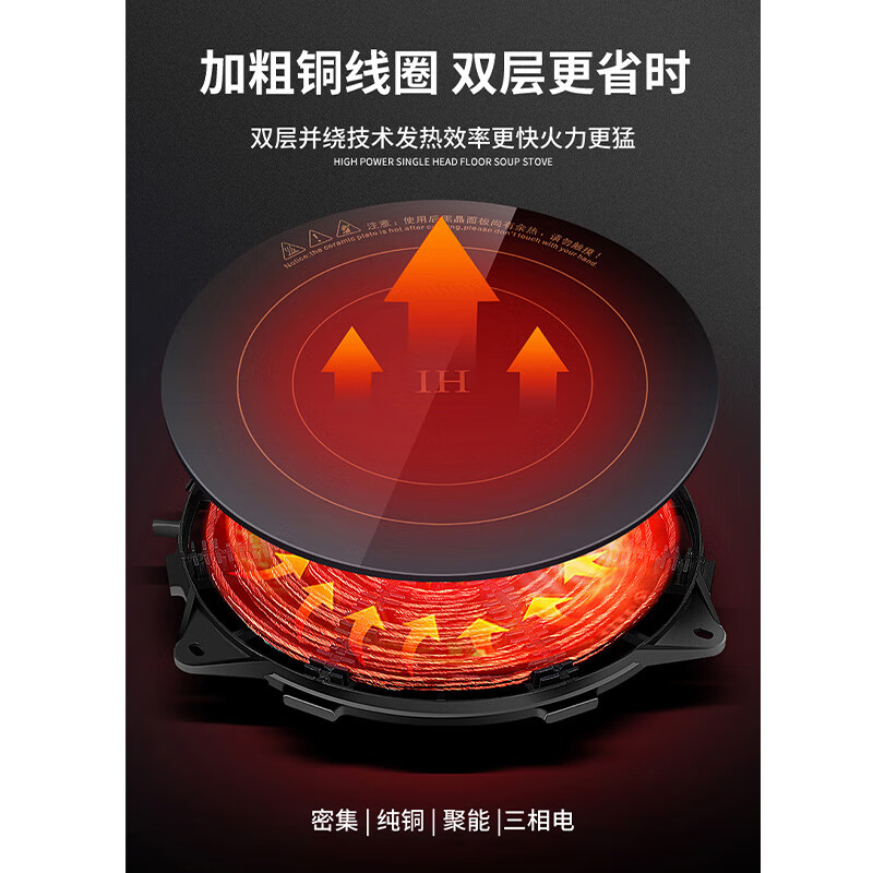 史蒂芬(stevison)商用酒店厨房380V电磁炉大功率双头高背矮汤炉15KW*2双头猛火汤炉SDF-WS-STG15高清大图