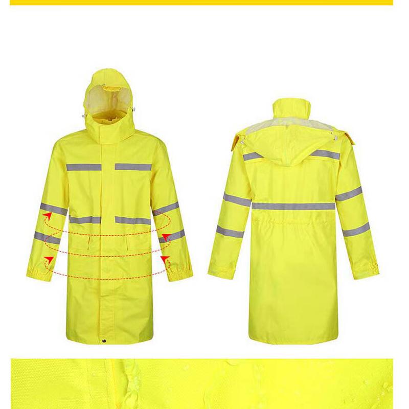 苏识 户外交通执勤反光雨衣雨裤 300D牛津布+PU防水层 内里高密度网眼 荧光黄 XL码 黄色