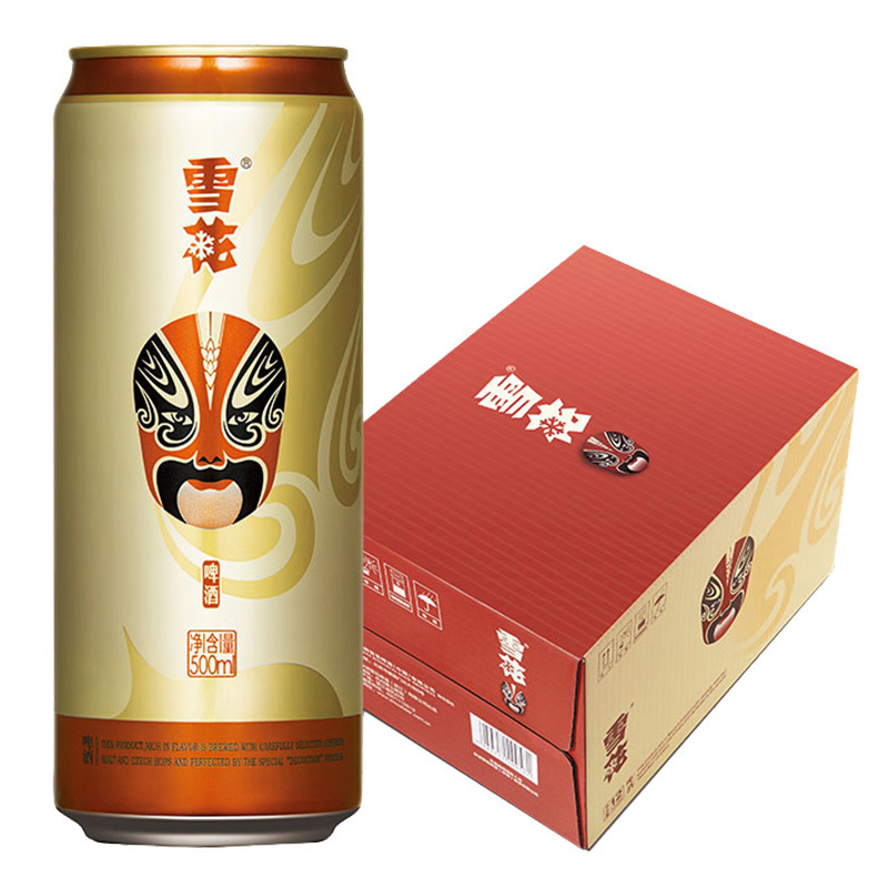 雪花啤酒snowbeer115度脸谱500ml12听整箱装