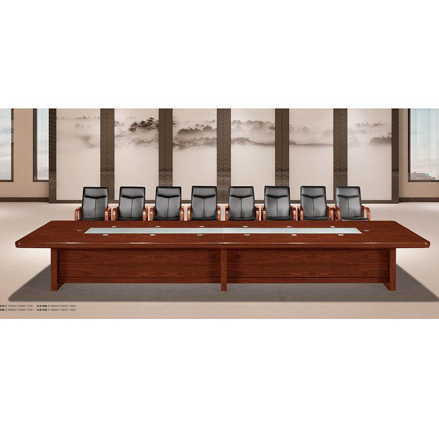 大央会议桌H-91960 6000W*2000D*760H 大央办公家具会议桌长方形大型长桌简约现代会议室洽谈桌高清大图