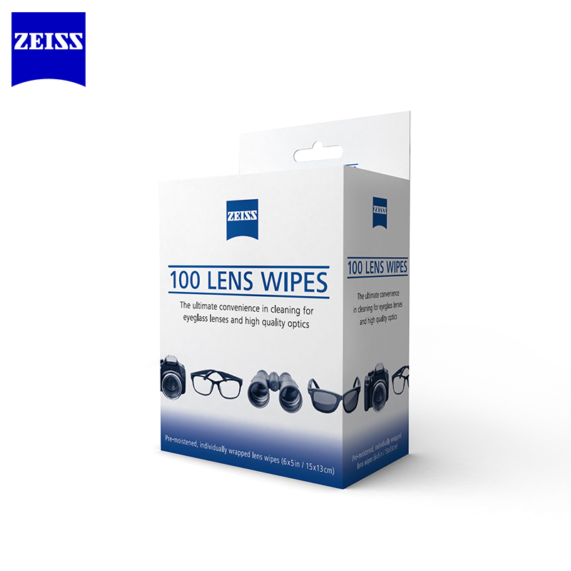 蔡司 ZEISS 专业光学拭镜纸 擦镜纸 眼镜 相机镜头 镜片 清洁湿巾 100片装