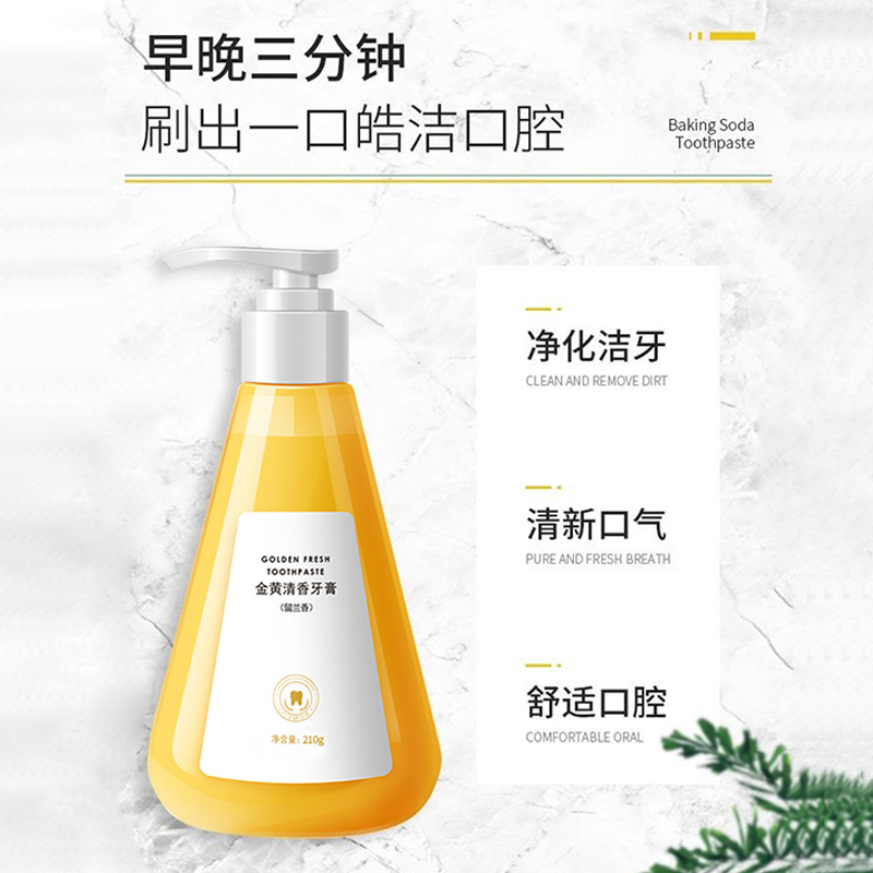洁宜佳 黄金清香牙膏 210g*5瓶 留兰香 香口牙膏清香洁净 去口气清新口男女 官方正品