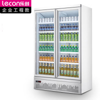 乐创(lecon)展示柜冷冻 饮料柜 下置大容积立式双门嵌入式便利店果蔬水果保鲜柜 LC-J-ZSD02