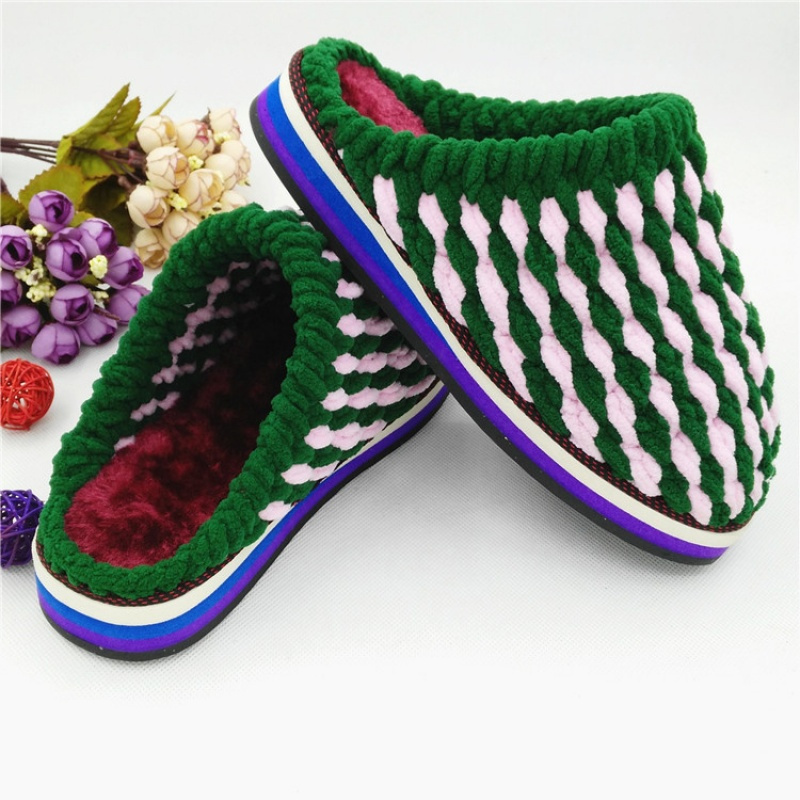 手工编织材料包毛线拖鞋冰条线粗毛线轮胎鞋底