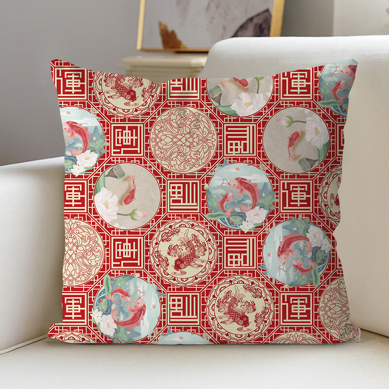 金丝莉(kintheri) 休闲抱枕 居家沙发床靠抱枕 吉祥 40x40cm