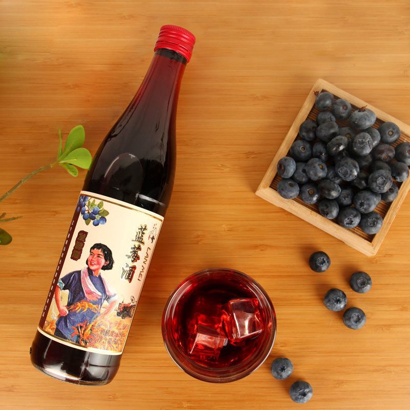 通明山低度微醺水果酒老味道蓝莓果酒6度500ml6瓶整箱装