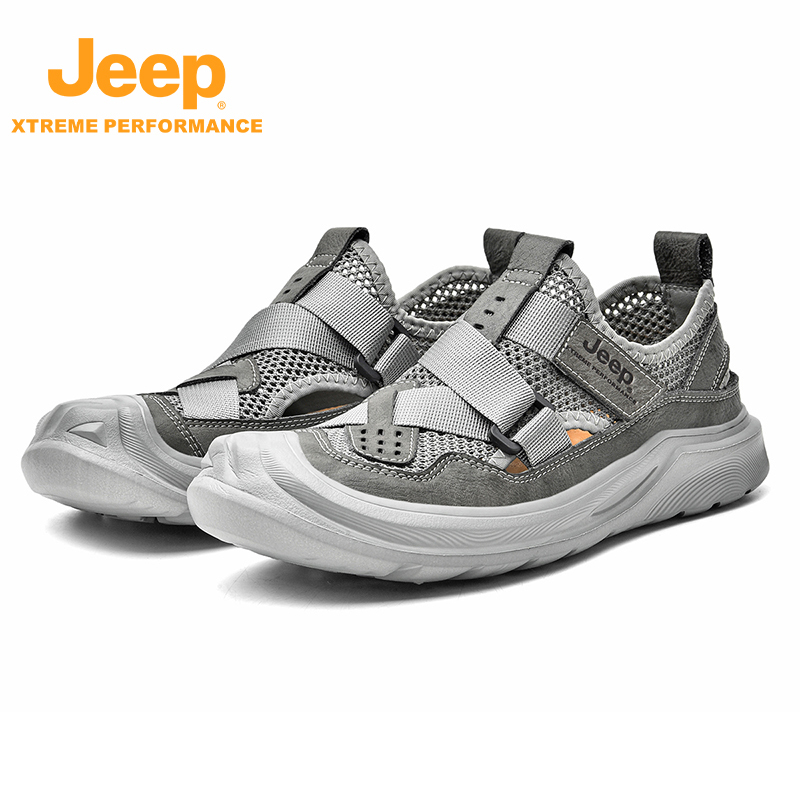 Jeep/吉普凉鞋海边户外运动凉鞋男旅行便携凉鞋包头沙滩鞋防滑潮