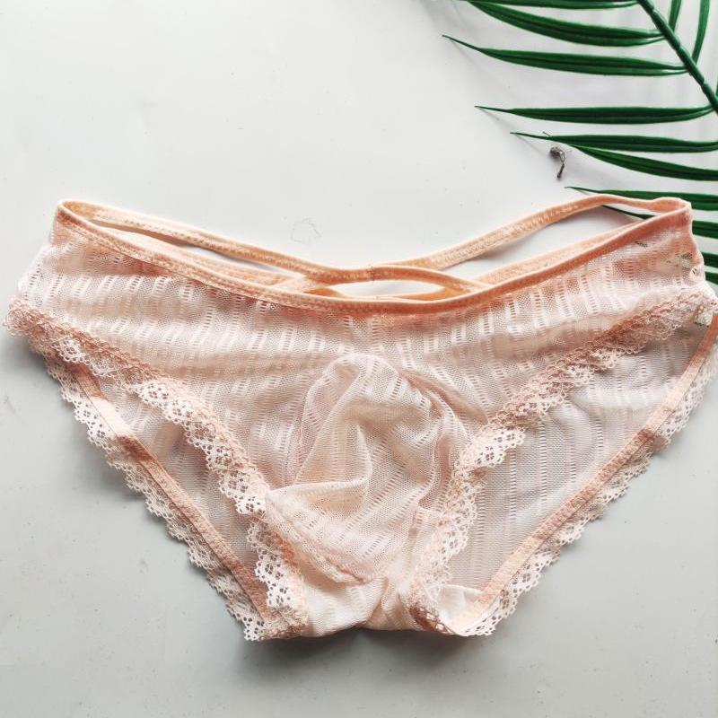 白色207l2123男士时尚透明囊袋性感三角u凸性感小三角内裤夏季青年