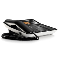 摩托罗拉(MOTOROLA)CT330C电话机座机固定电话 办公家用 双接口 语音报号 钢琴烤漆 (黑色)