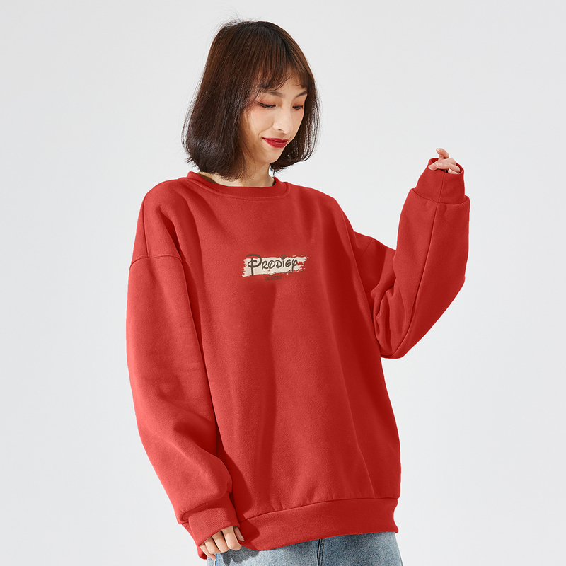 唐狮新款圆领粉色卫衣女宽松休闲in潮少女卫衣