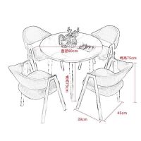 鑫金虎 商务洽谈桌椅组合休闲咖啡圆桌布椅 0.8米一桌四椅