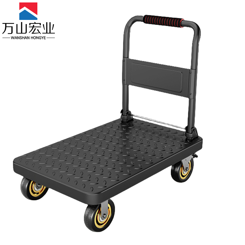 万山宏业 工具重型钢板小推车手推车载重2400斤6寸烽火静音刹车轮大号90*60*85cmWL2H/个