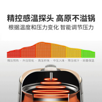 美的电压力锅 圆灶釜内胆球形设计 精控火候智能调压 WQS50B18家用双胆高压锅