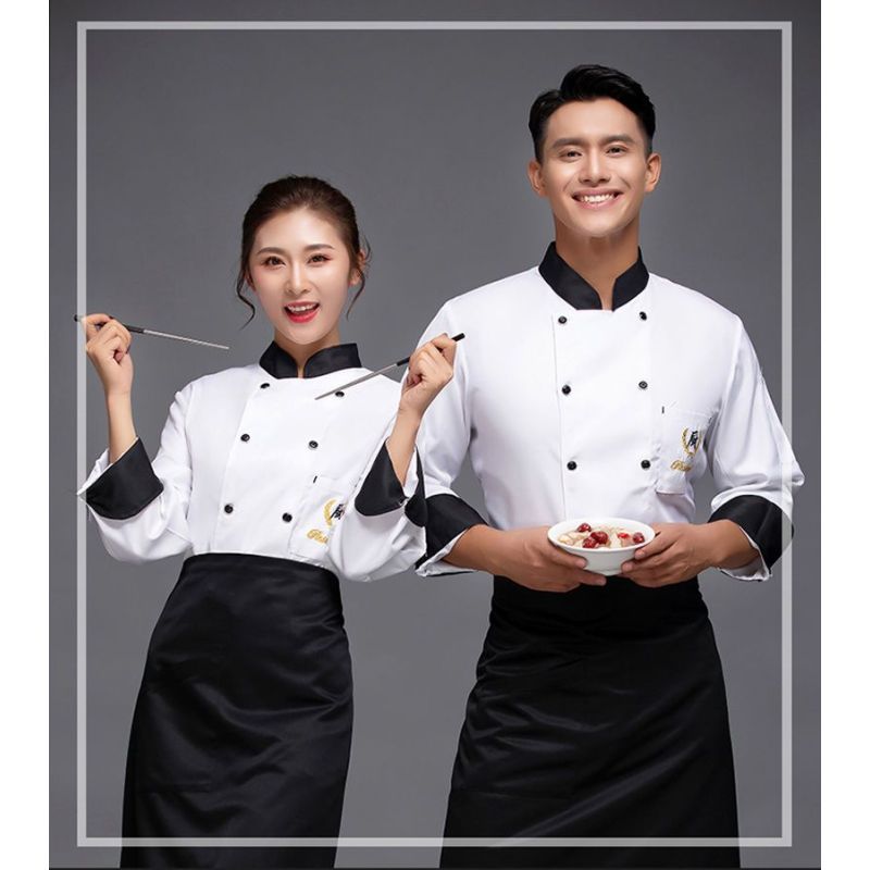 厨字长袖厨师服厨师工作服餐饮酒店餐厅上衣围裙