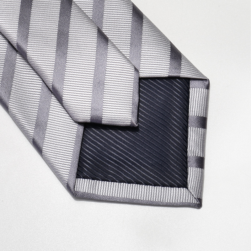 盛世曼尼谛梵男装浅灰色条纹领带男正装商务8cm职业上班领带死肥宅