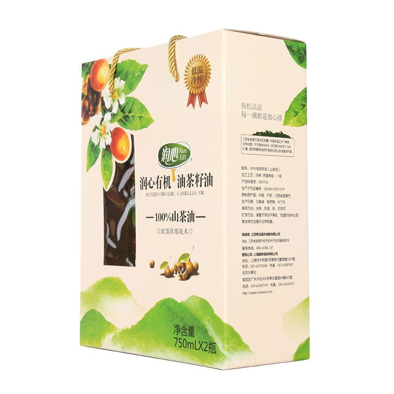 润心有机山茶油750ML*2礼盒装