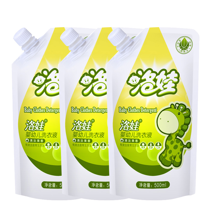 洛娃母婴幼儿童婴儿洗衣液500ml*3袋清淡果香