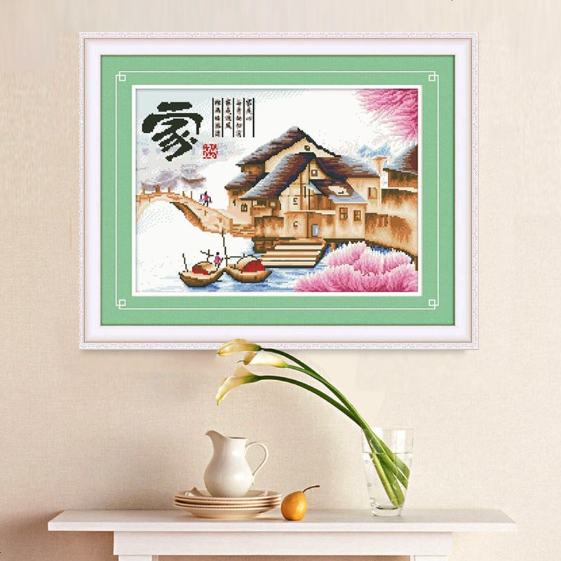 钻石画满钻家十字绣5d新款2017卧室客厅粘钻砖石秀小幅风景山水画
