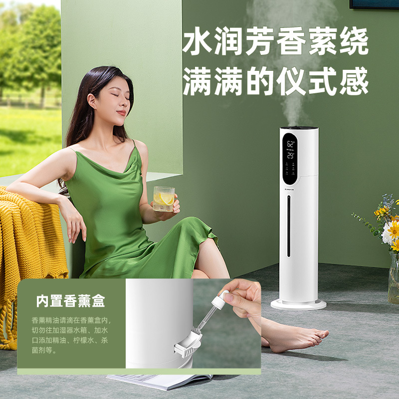 志高(CHIGO)加湿器加湿器家用轻音喷雾机大雾量香薰净化空气卧室内孕妇婴儿S601白色遥控净化