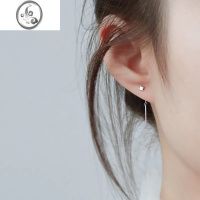 JiMi银银耳环女夏2023年新款潮高级耳线耳坠设计感小众耳钉银耳饰2023