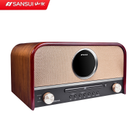 山水(SANSUI)MCB800 复古老式蓝牙小音箱木质家用FM收音机经典迷你桌面高档CD音响一体播放机怀旧蓝牙小音响
