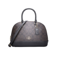 COACH 蔻驰女包 SIERRA SATCHEL 贝壳包 单肩包斜挎包手提包 字母马车标织物F27583金扣