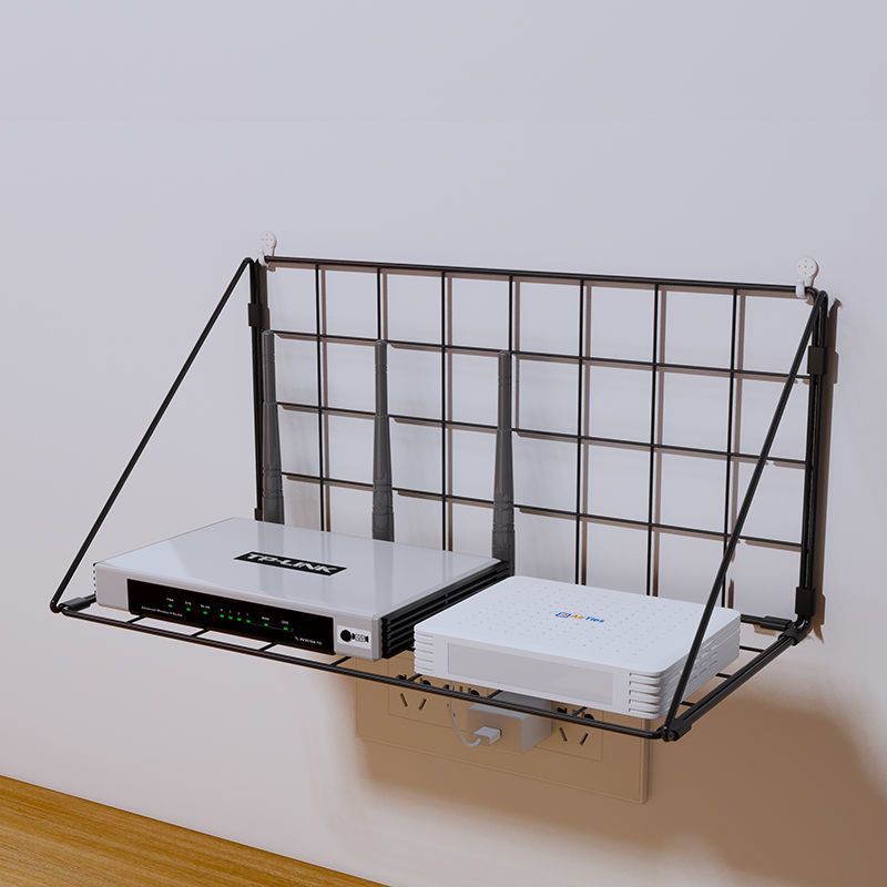 墙上壁挂路由器网格置物架机顶盒网络盒子简易架子wifi收纳架托架小号