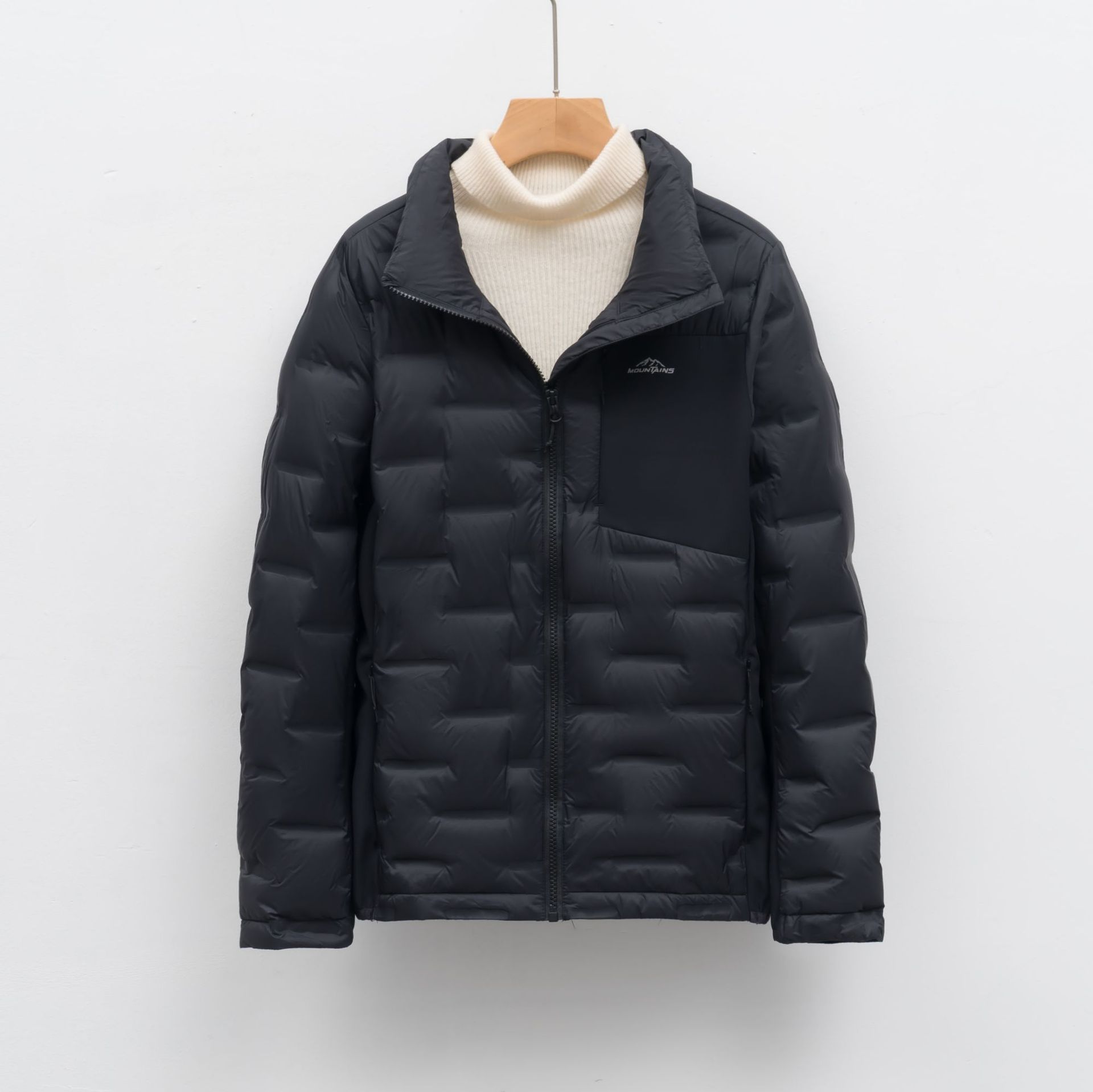 90绒新国标户外轻薄羽绒服女秋冬短款立领保暖上衣外套_282004 黑色 XXL