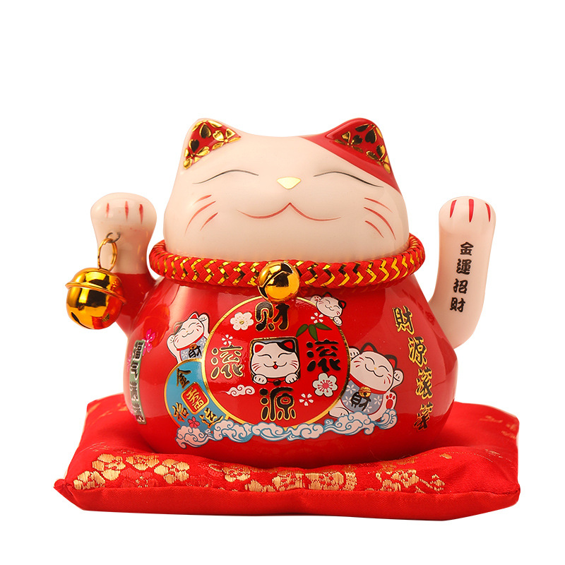 DXP 陶瓷创收银台招财猫摆件 4.5寸·财源滚滚(摇手)