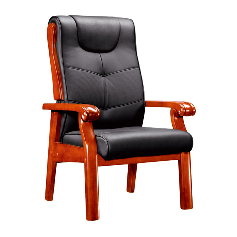 臻远 ZY5110293 办公会议椅办公皮椅电脑椅 黑色牛皮