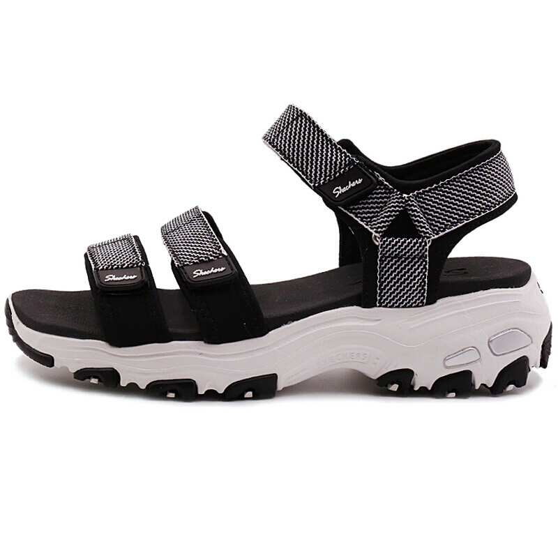Skechers斯凯奇熊猫凉鞋女夏季新款舒适厚底增高运动凉鞋女31657