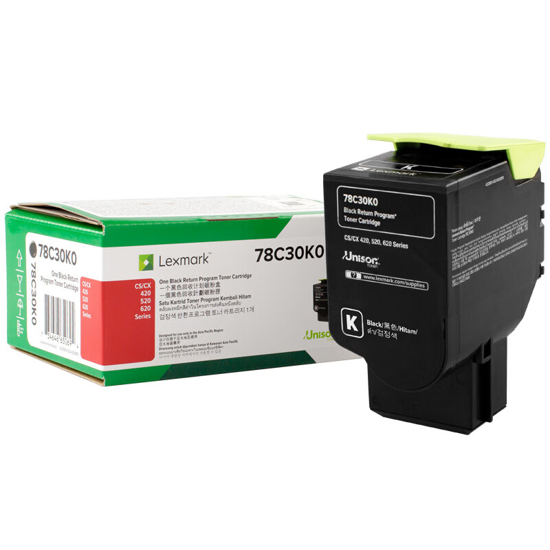 利盟(Lexmark)78C30K0/C0/M0/Y0 碳粉盒高清大图