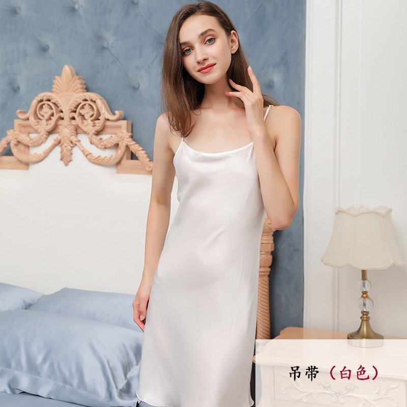 美帮汇桑蚕丝性感睡袍女士真丝吊带睡裙情趣睡衣两件套22Mm预定高清大图