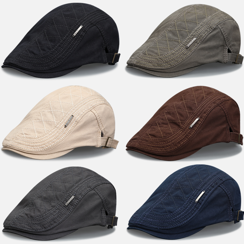 k189款-军绿色 可调节 帽子男贝雷帽时尚潮英伦短檐鸭舌帽男士潮牌