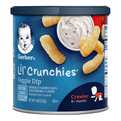 嘉宝(Gerber)美国进口宝宝零食 儿童零食手指磨牙泡芙条 田园蔬菜味 42g
