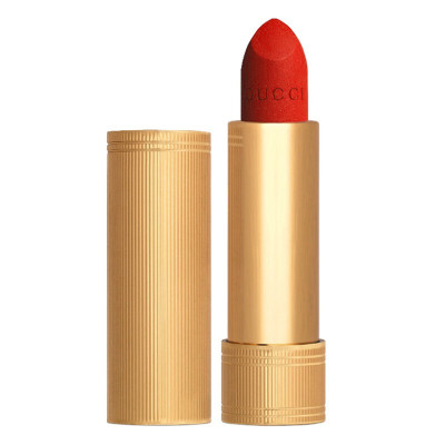 古驰(GUCCI)口红金管唇膏古驰小碎花口红3.5g 提升气色 新版哑光金管25#偏橘正红色