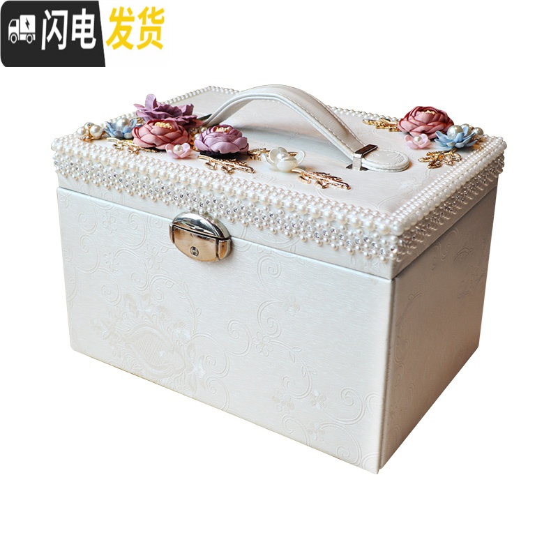 三维工匠小首饰盒收纳盒大容量公主欧式韩国古风饰品盒耳钉项链盒高清大图