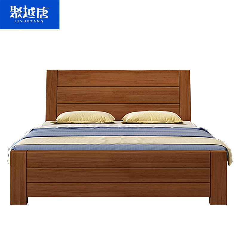 聚越唐（JUYUETANG）简约实木单人床 1200*2000*400/450 张