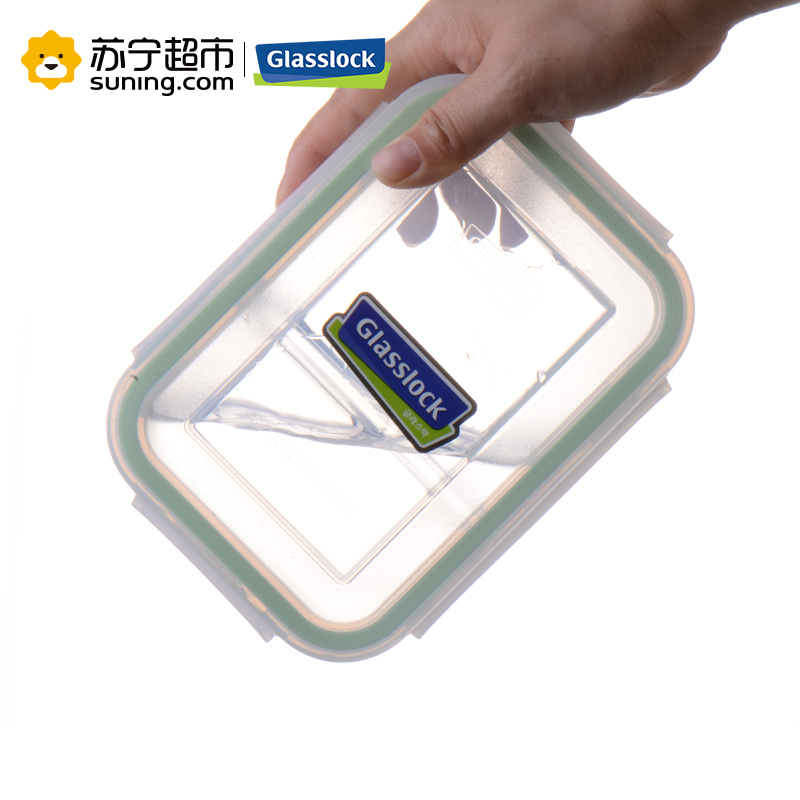 Glasslock钢化玻璃保鲜盒4件套原装进口便当盒密封防漏饭盒加厚耐摔970ml+900+485+395ml