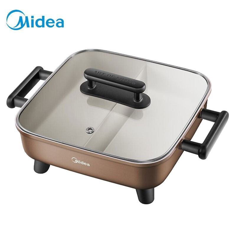 美的(Midea)电火锅 鸳鸯锅火锅电热锅多功能电锅家用电煮锅多用途火锅盆涮锅 6L智能