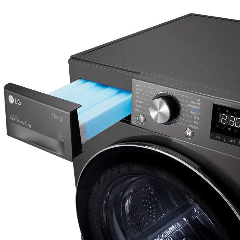 LG RC90V9JV2W 原装进口9公斤烘干机 热泵式双变频干衣机 智能遥控 低温护衣节能快速速干 左右开门可调高清大图