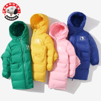 史努比(SNOOPY)2020秋冬新品童装简洁时尚儿童羽绒服中长款90白鸭绒男女童羽绒外套QIU001