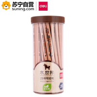 Deli 得力木世界系列原木2B铅笔 素描绘图学生铅笔 72支/桶S951