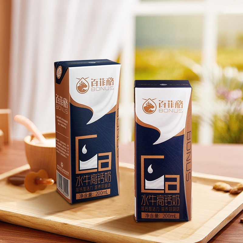 [特价]百菲酪水牛高钙奶 调制乳 200ml*10盒*3箱 组合套 柳叶包装 7月产